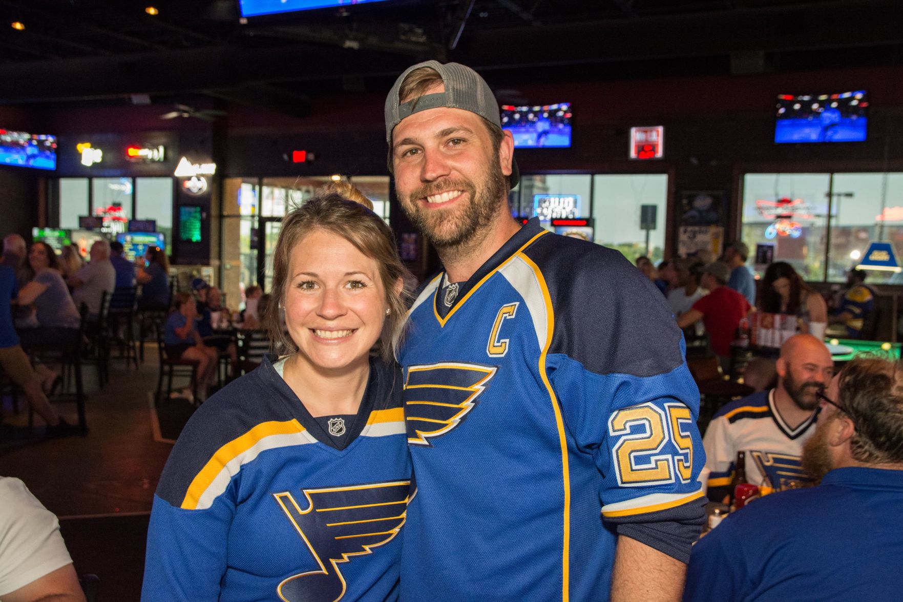 Blues Fans at Hotshots Wentzville during the Stanley Cup Final Game 1